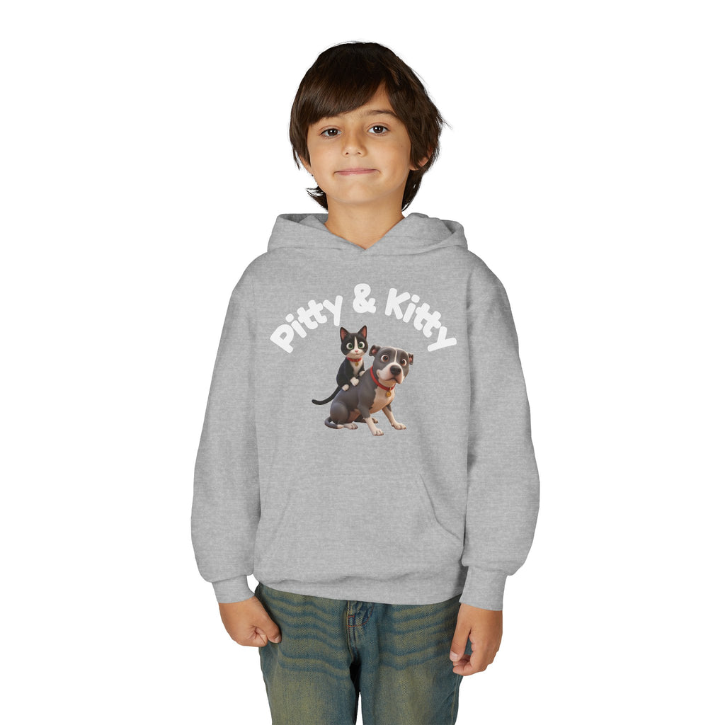 Pitty & Kitty Youth Hoodie — Cute Friendship Graphic Sweatshirt for Kids