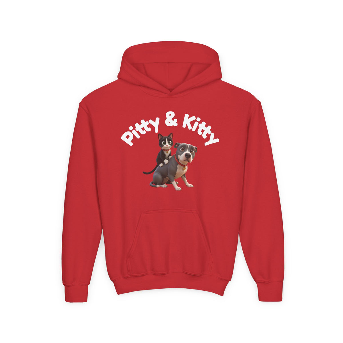 Pitty & Kitty Youth Hoodie — Cute Friendship Graphic Sweatshirt for Kids