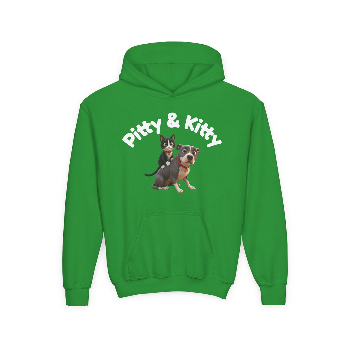 Pitty & Kitty Youth Hoodie — Cute Friendship Graphic Sweatshirt for Kids