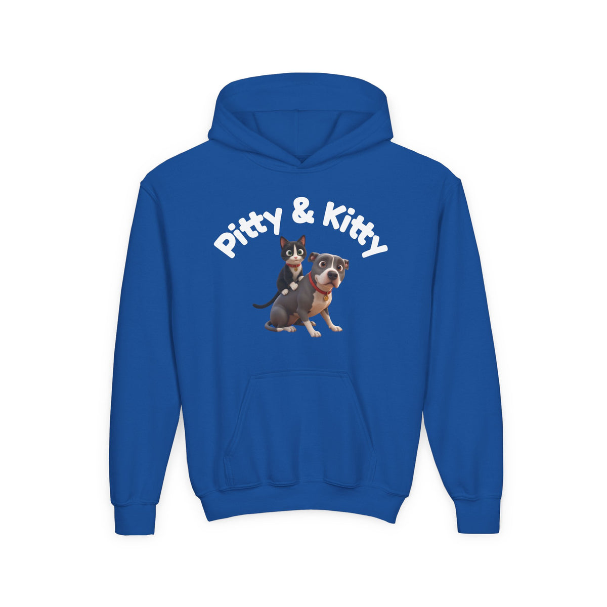 Pitty & Kitty Youth Hoodie — Cute Friendship Graphic Sweatshirt for Kids