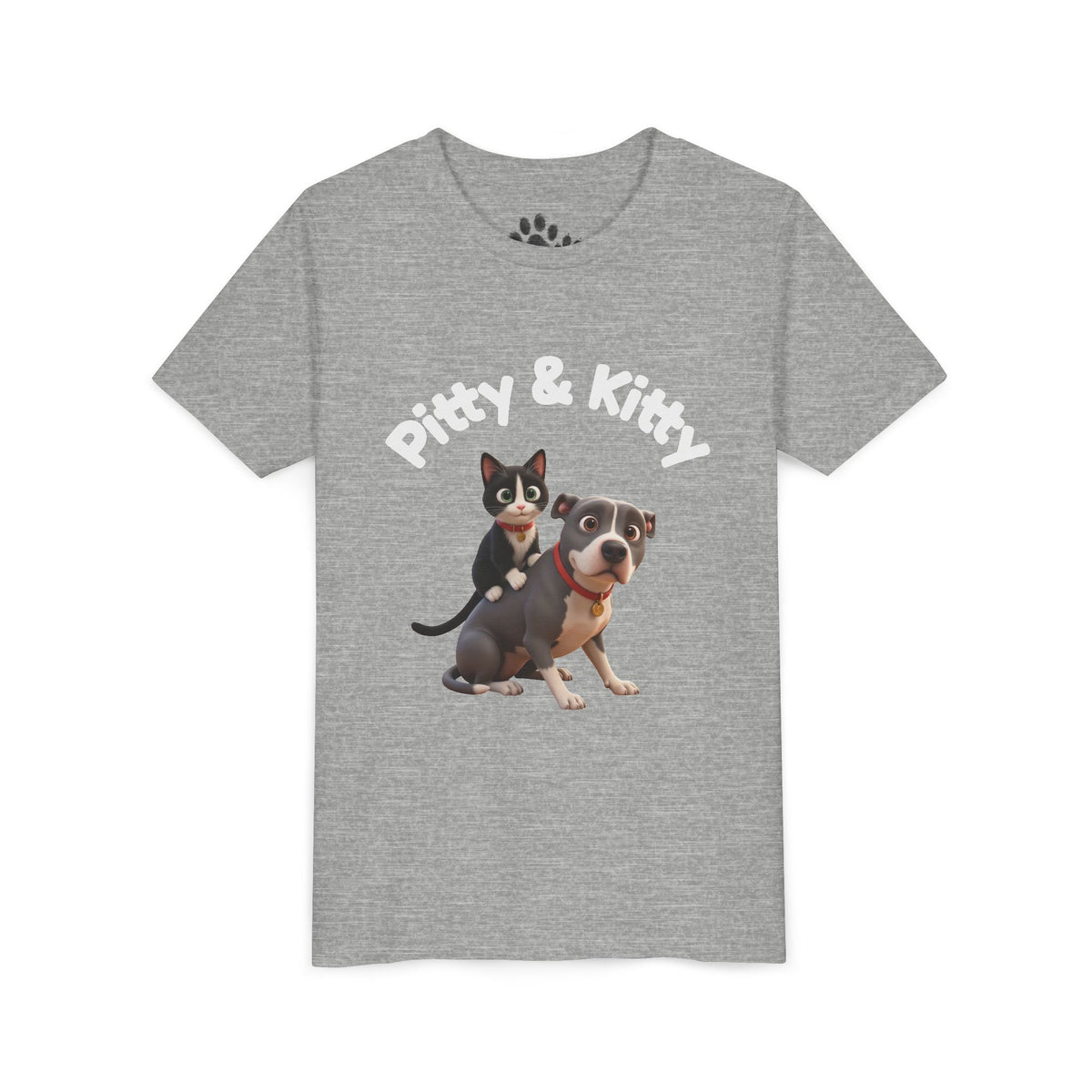 Pitty & Kitty Tee — Youth Pet Friends Design