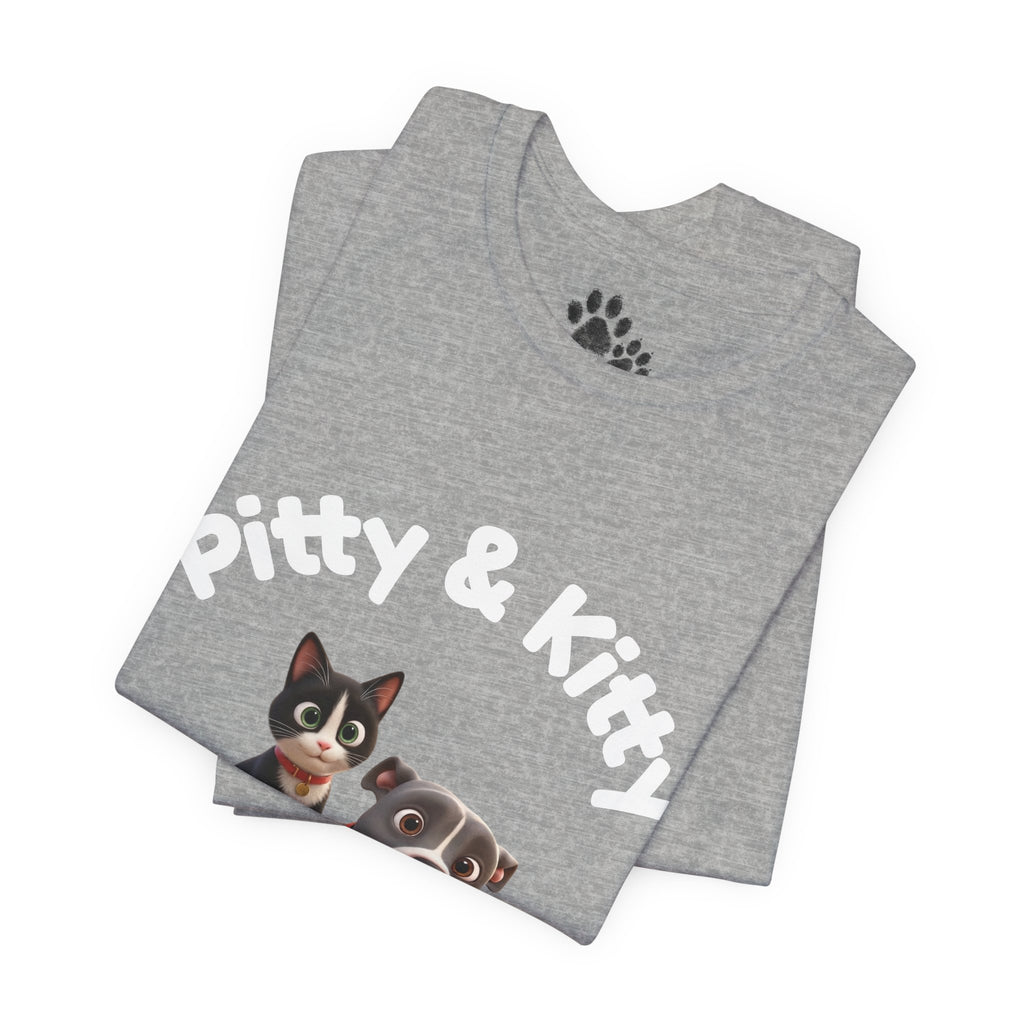 Pitty & Kitty T-Shirt – Friends Paw Print Graphic Tee
