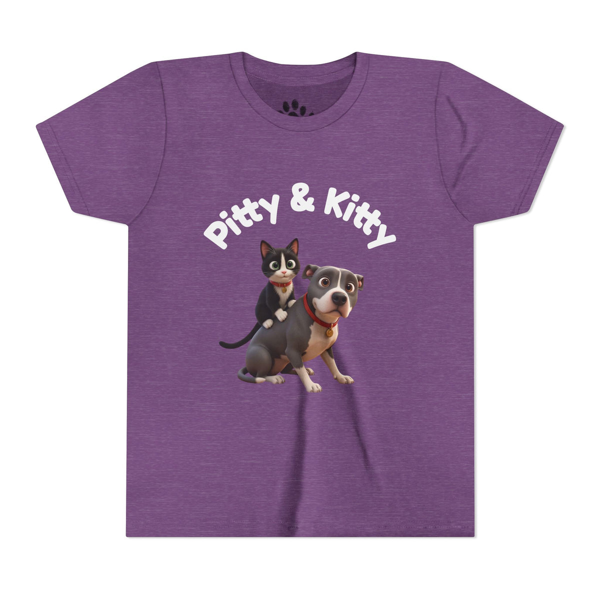 Pitty & Kitty Tee — Youth Pet Friends Design