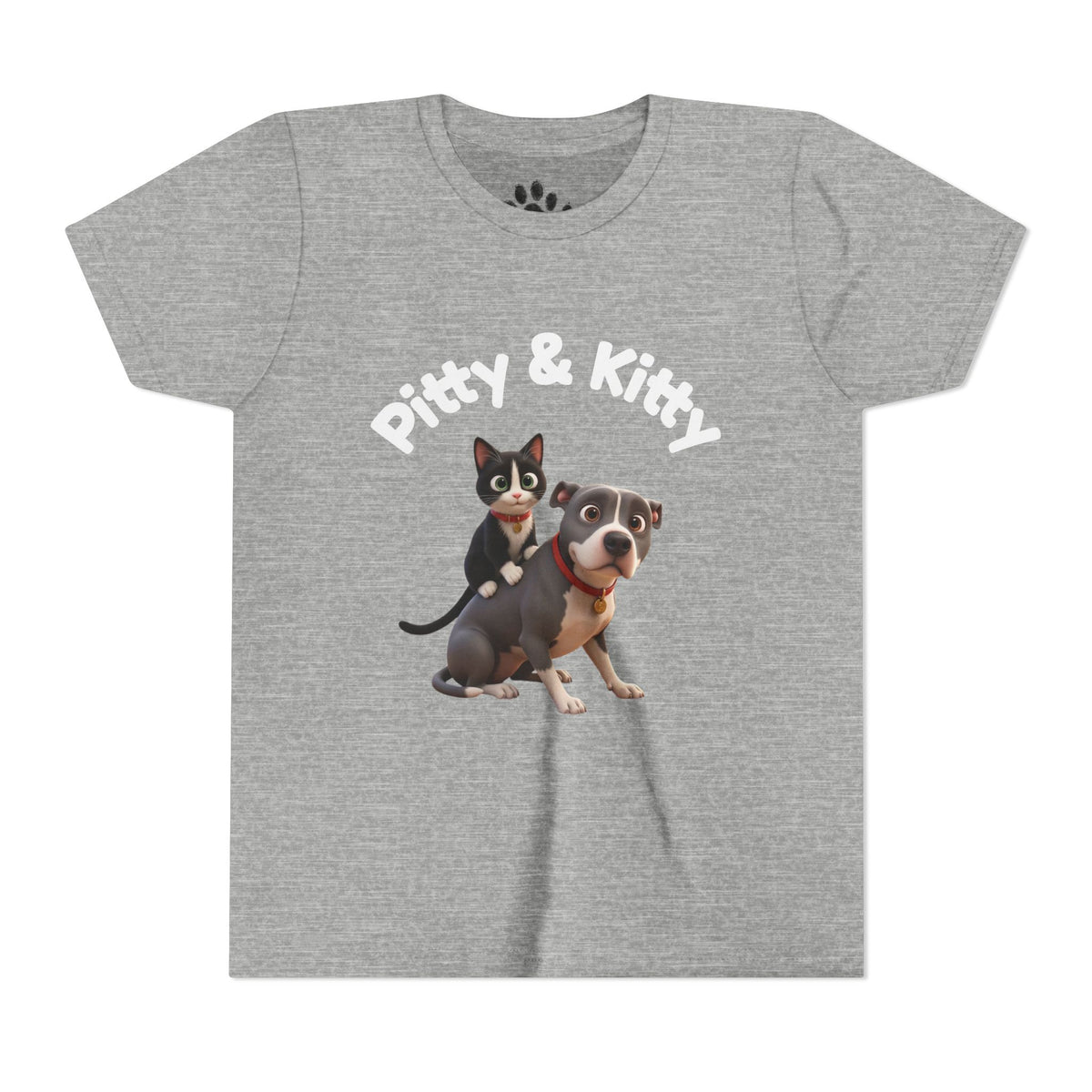Pitty & Kitty Tee — Youth Pet Friends Design