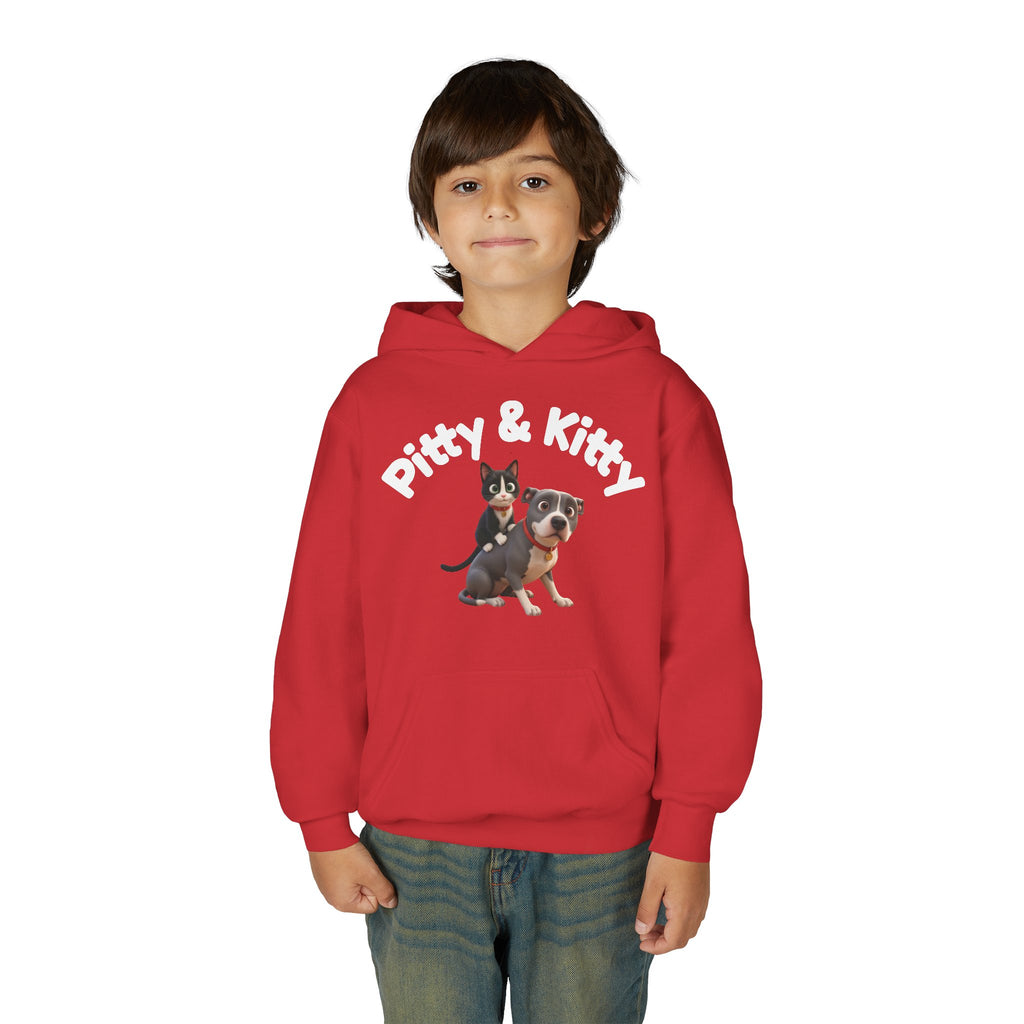 Pitty & Kitty Youth Hoodie — Cute Friendship Graphic Sweatshirt for Kids