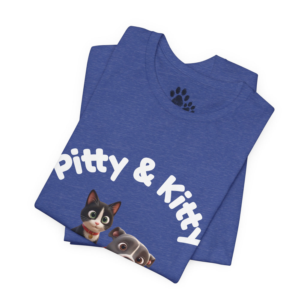 Pitty & Kitty T-Shirt – Friends Paw Print Graphic Tee