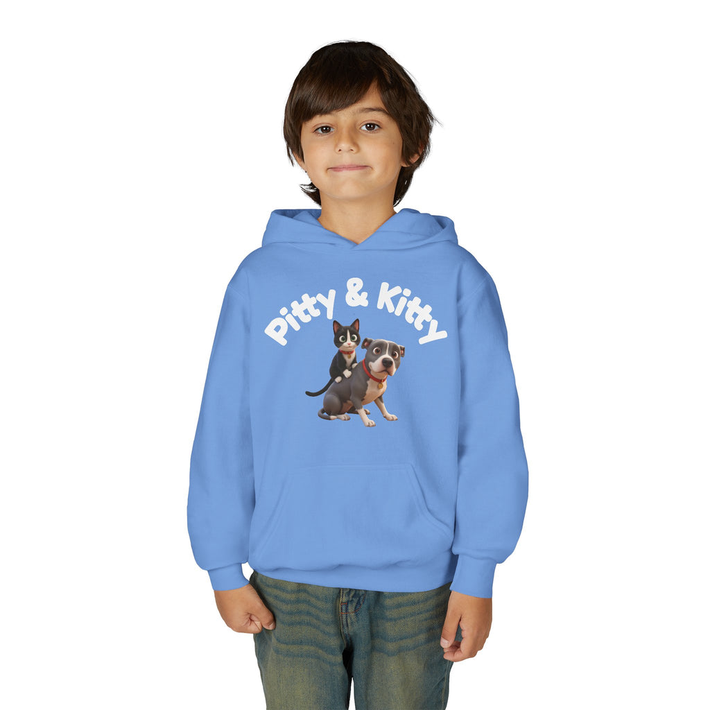 Pitty & Kitty Youth Hoodie — Cute Friendship Graphic Sweatshirt for Kids