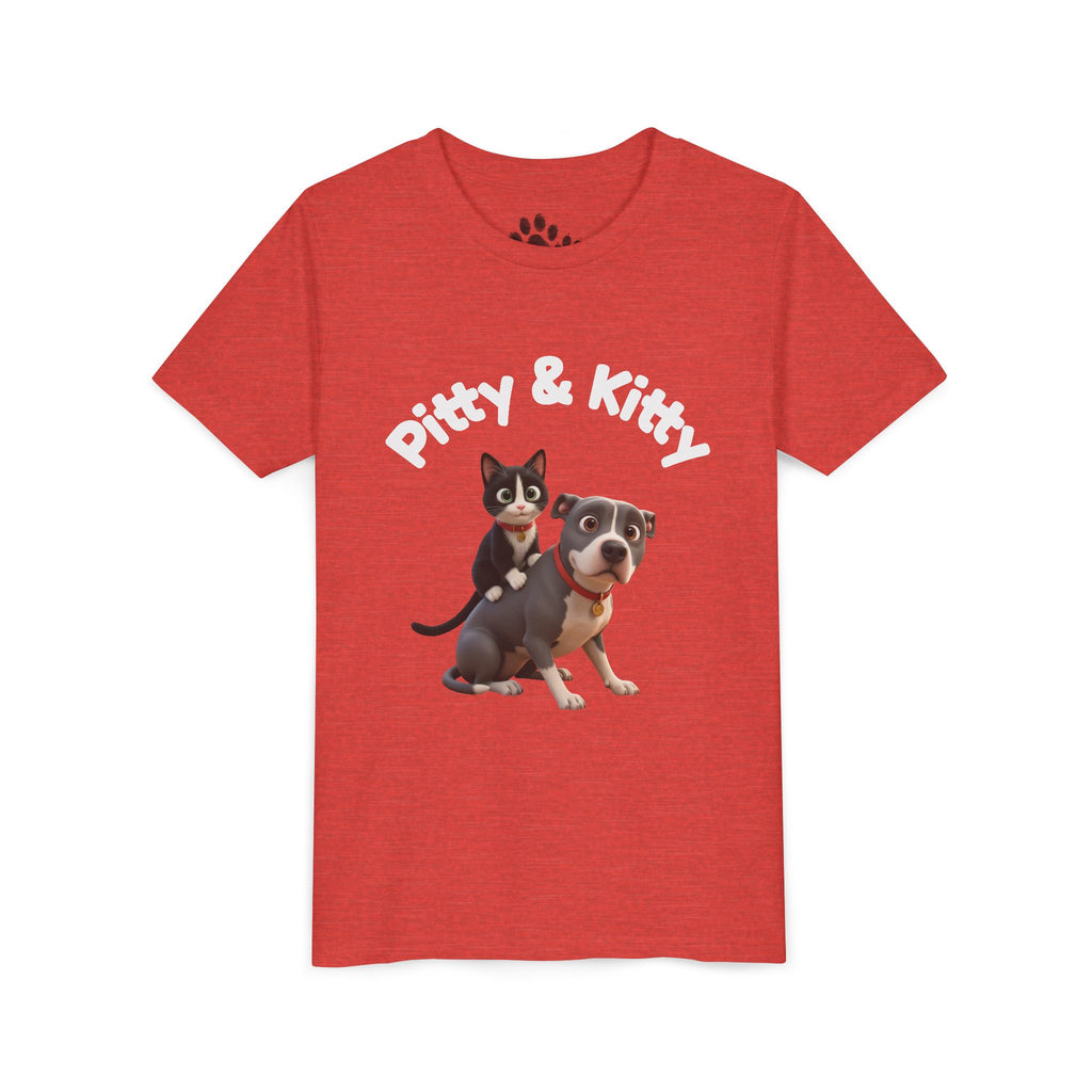 Pitty & Kitty Tee — Youth Pet Friends Design
