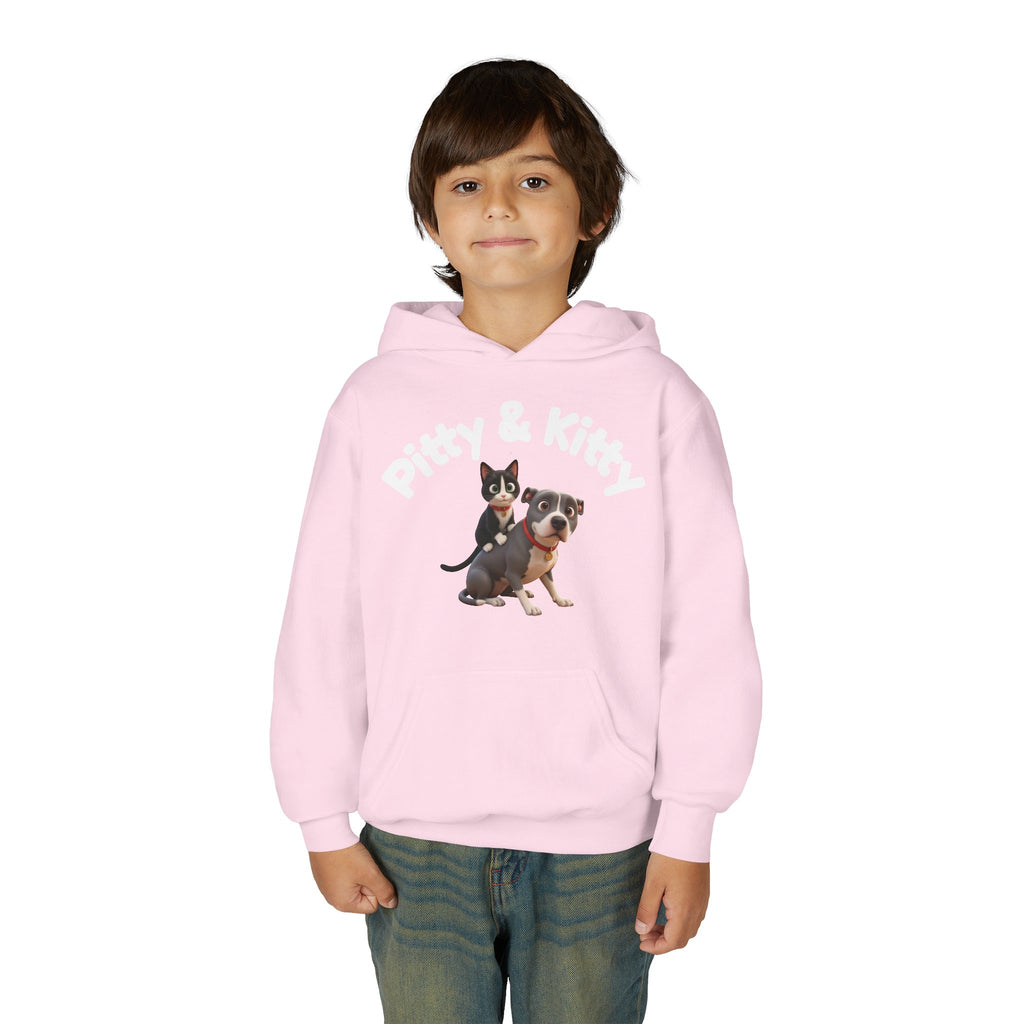 Pitty & Kitty Youth Hoodie — Cute Friendship Graphic Sweatshirt for Kids