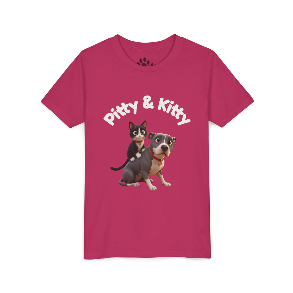Pitty & Kitty Tee — Youth Pet Friends Design