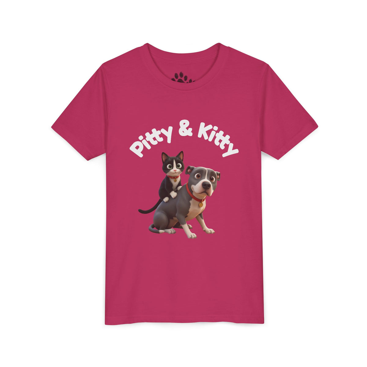Pitty & Kitty Tee — Youth Pet Friends Design