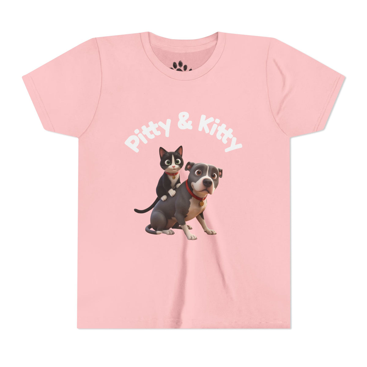 Pitty & Kitty Tee — Youth Pet Friends Design
