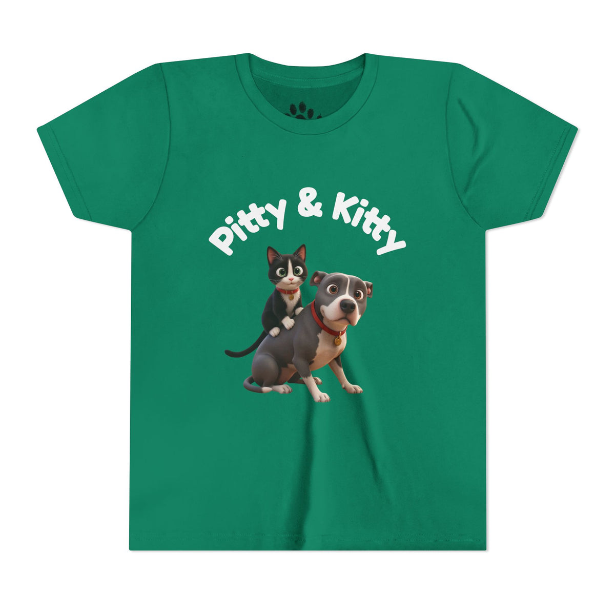 Pitty & Kitty Tee — Youth Pet Friends Design