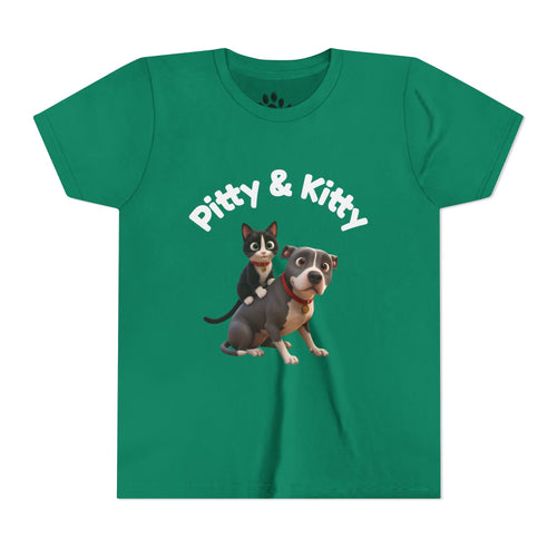 Pitty & Kitty Tee — Youth Pet Friends Design