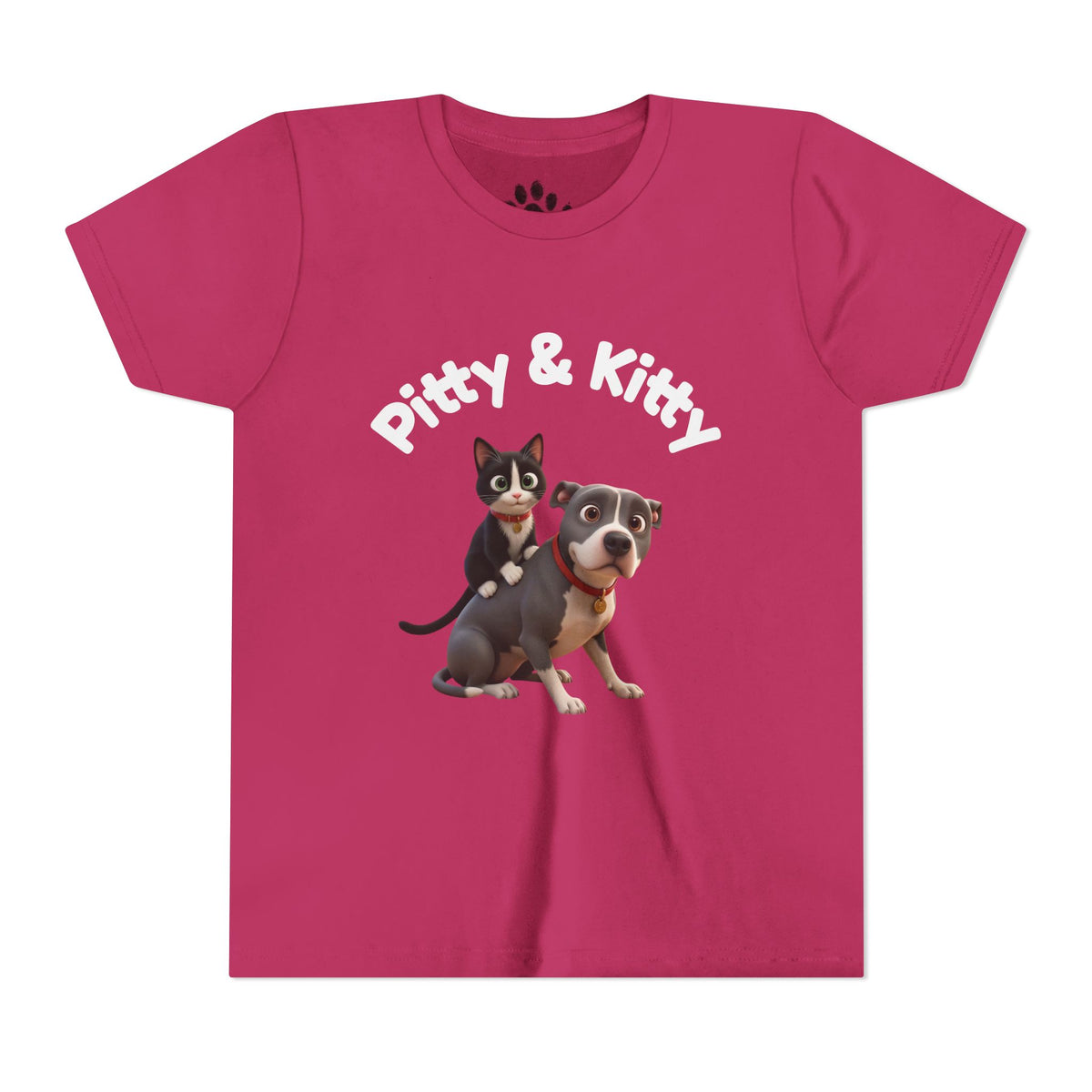 Pitty & Kitty Tee — Youth Pet Friends Design