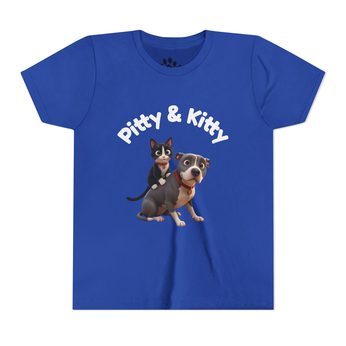 Pitty & Kitty Tee — Youth Pet Friends Design