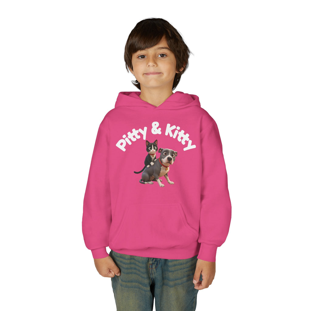 Pitty & Kitty Youth Hoodie — Cute Friendship Graphic Sweatshirt for Kids