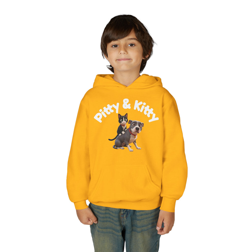 Pitty & Kitty Youth Hoodie — Cute Friendship Graphic Sweatshirt for Kids