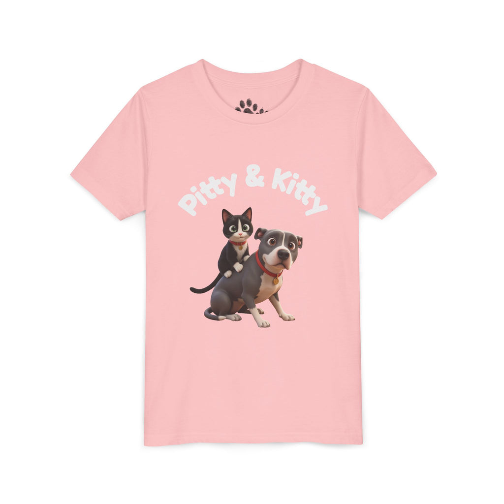 Pitty & Kitty Tee — Youth Pet Friends Design