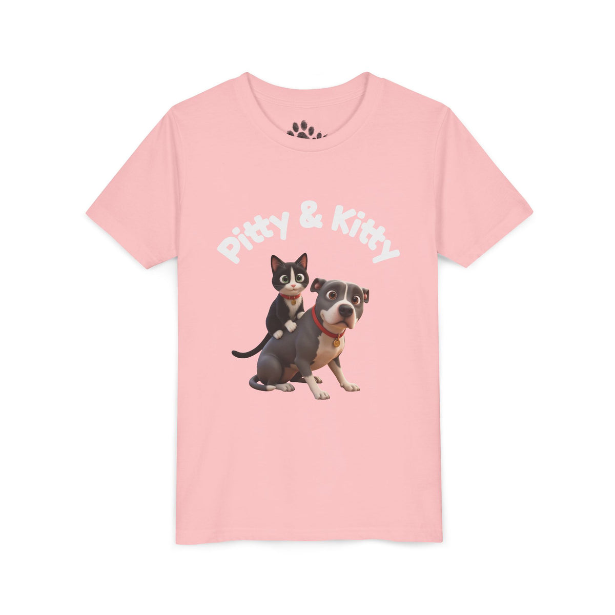 Pitty & Kitty Tee — Youth Pet Friends Design