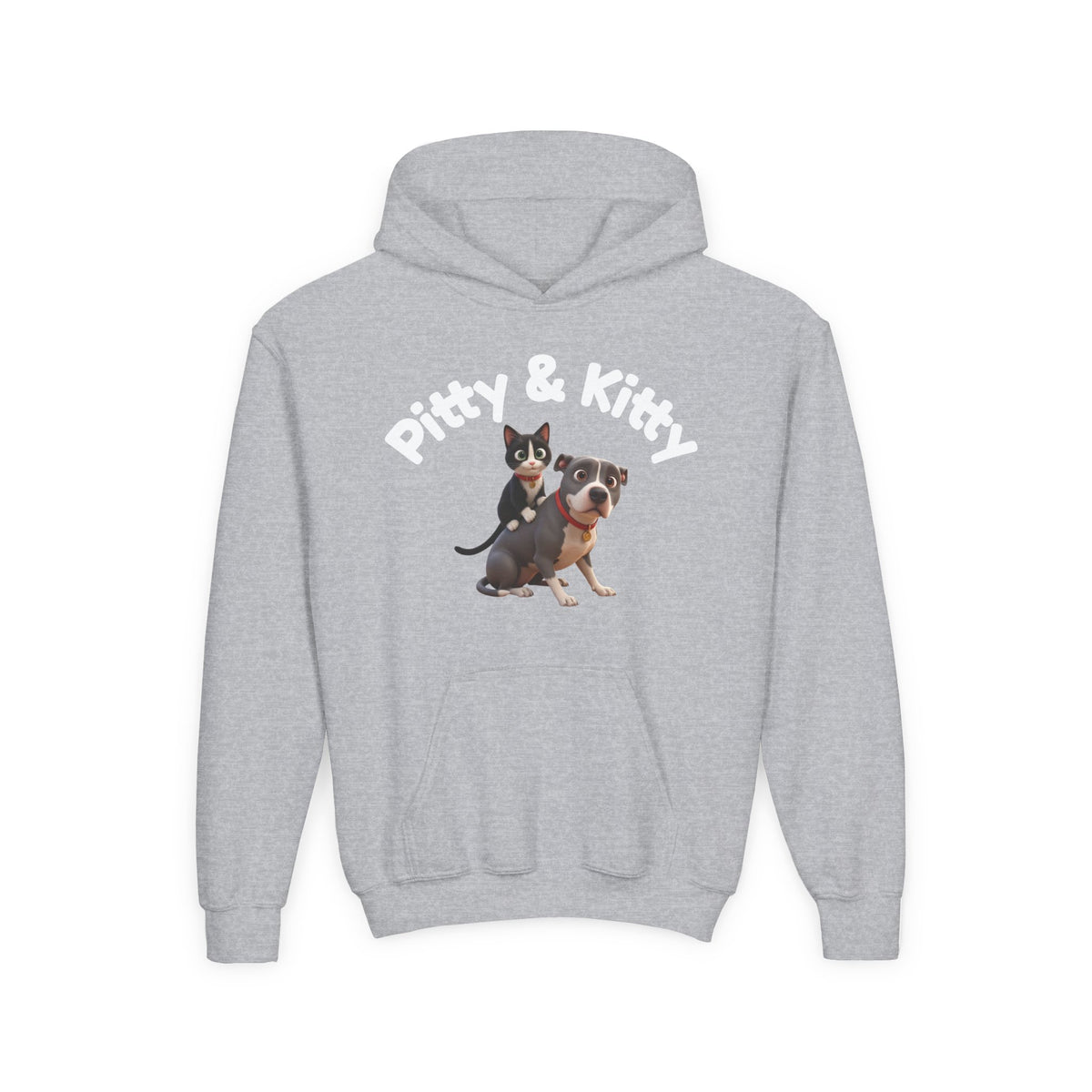 Pitty & Kitty Youth Hoodie — Cute Friendship Graphic Sweatshirt for Kids