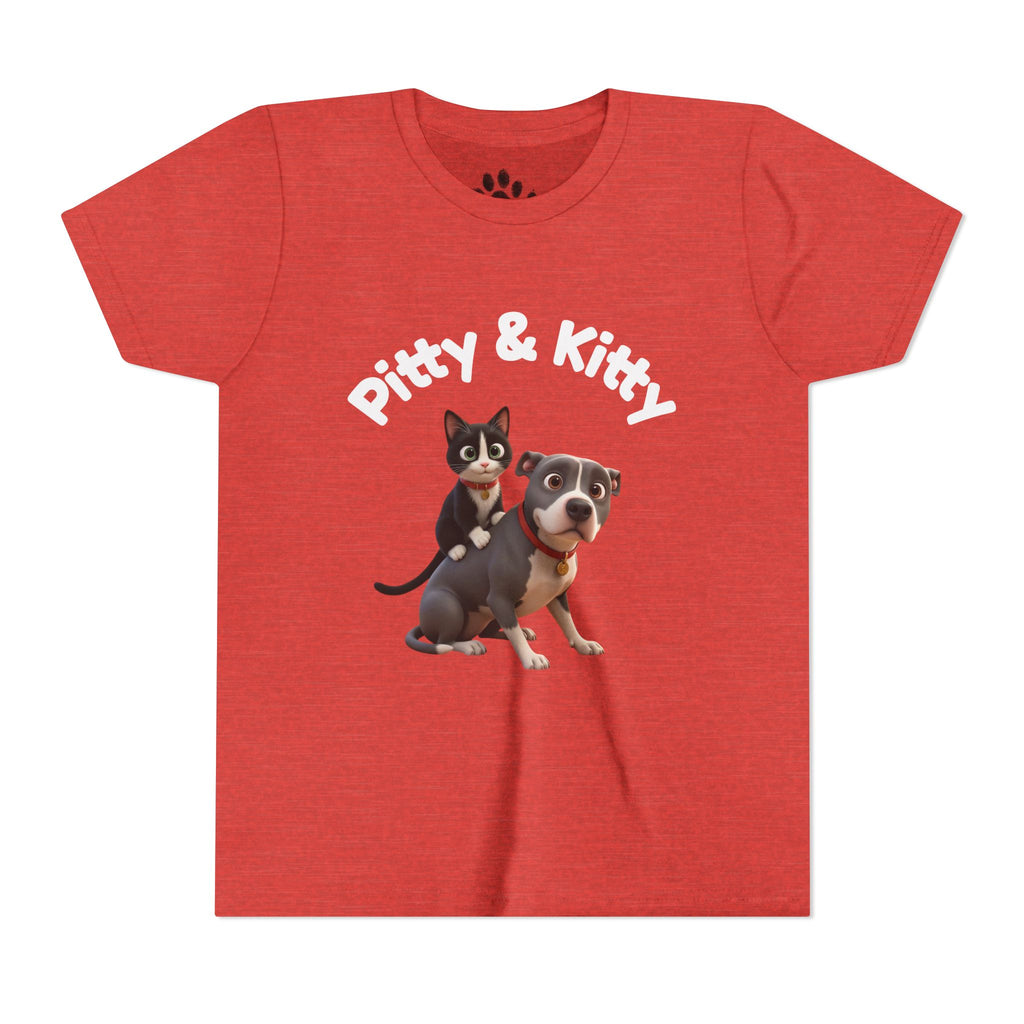 Pitty & Kitty Tee — Youth Pet Friends Design