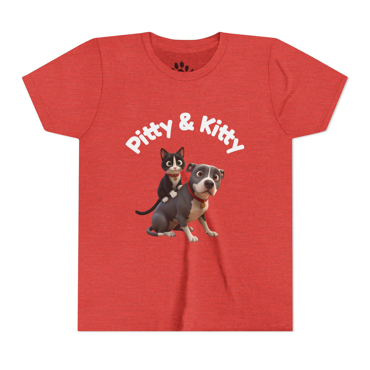 Pitty & Kitty Tee — Youth Pet Friends Design