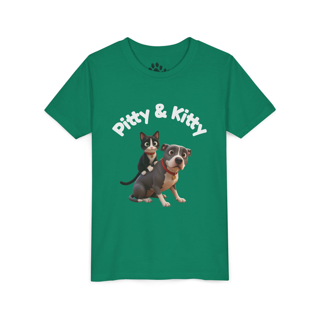 Pitty & Kitty Tee — Youth Pet Friends Design