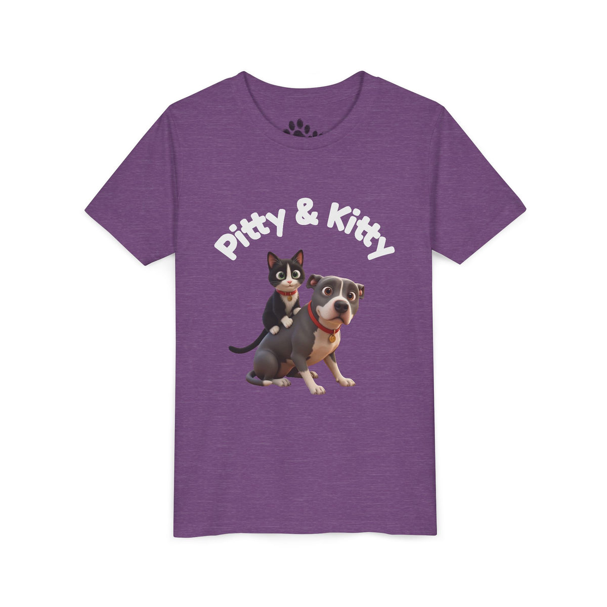 Pitty & Kitty Tee — Youth Pet Friends Design